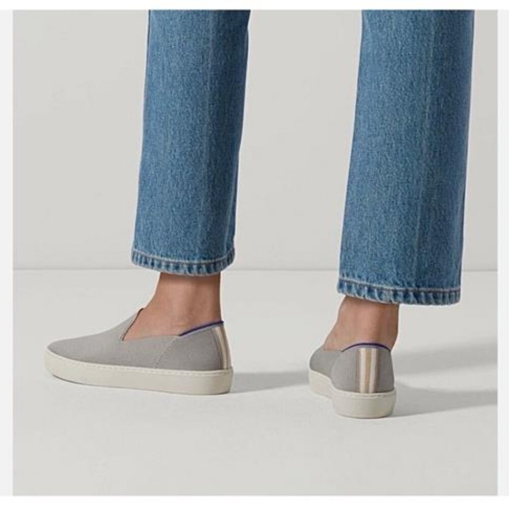 Rothy’s Original Slip On Sneaker Gray Size 9 EUC Loafer Casual Shoes Grey Women